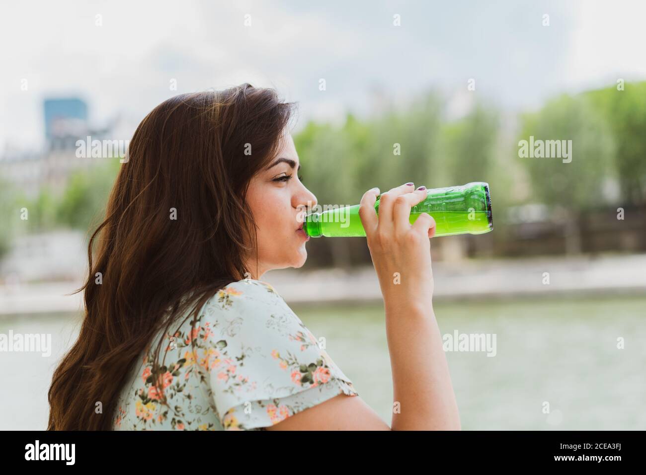 Young Woman drinking water Stock Photo