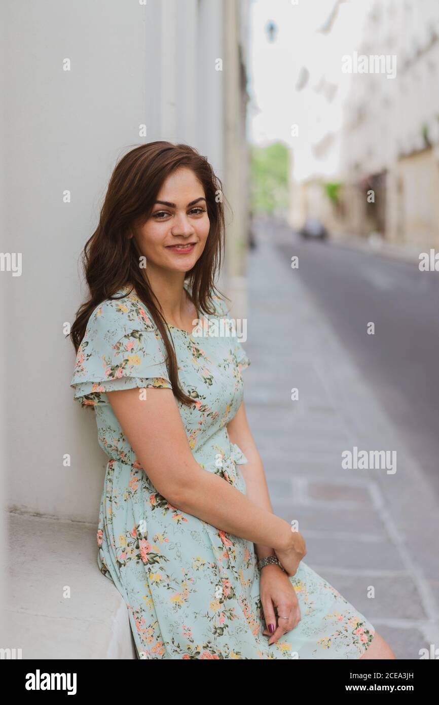 Pretty young Woman looking at camera Stock Photo