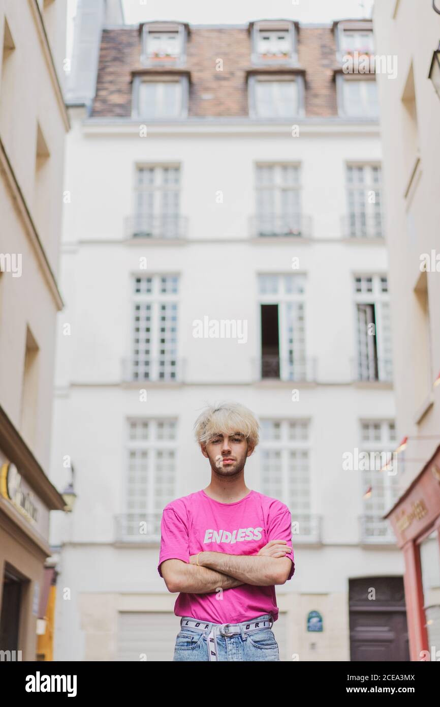 Stylish man posing on street Stock Photo