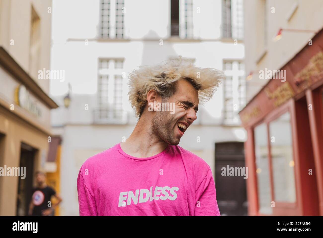 Stylish man posing on street Stock Photo