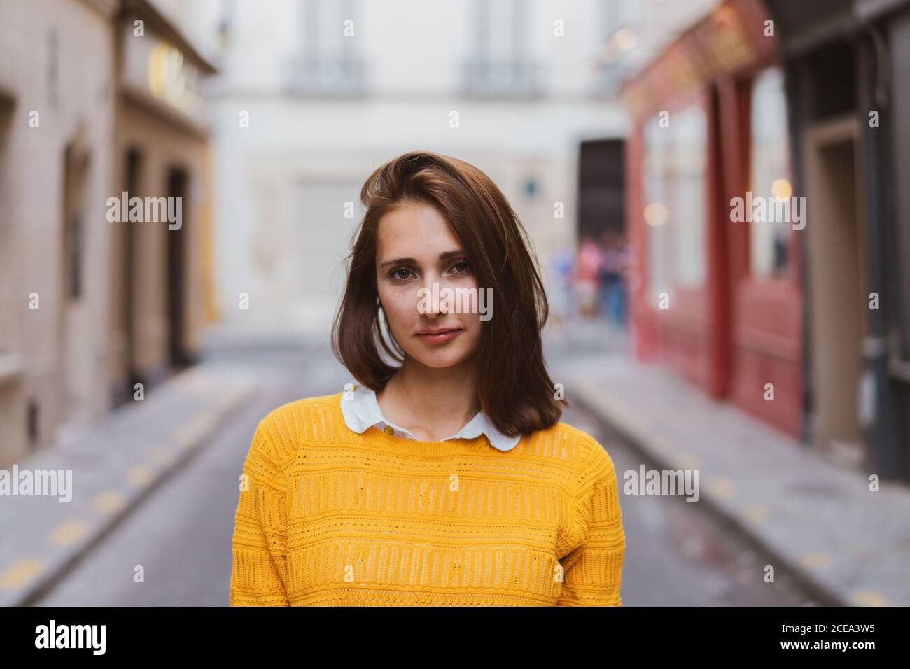 Pretty Woman looking at camera Stock Photo