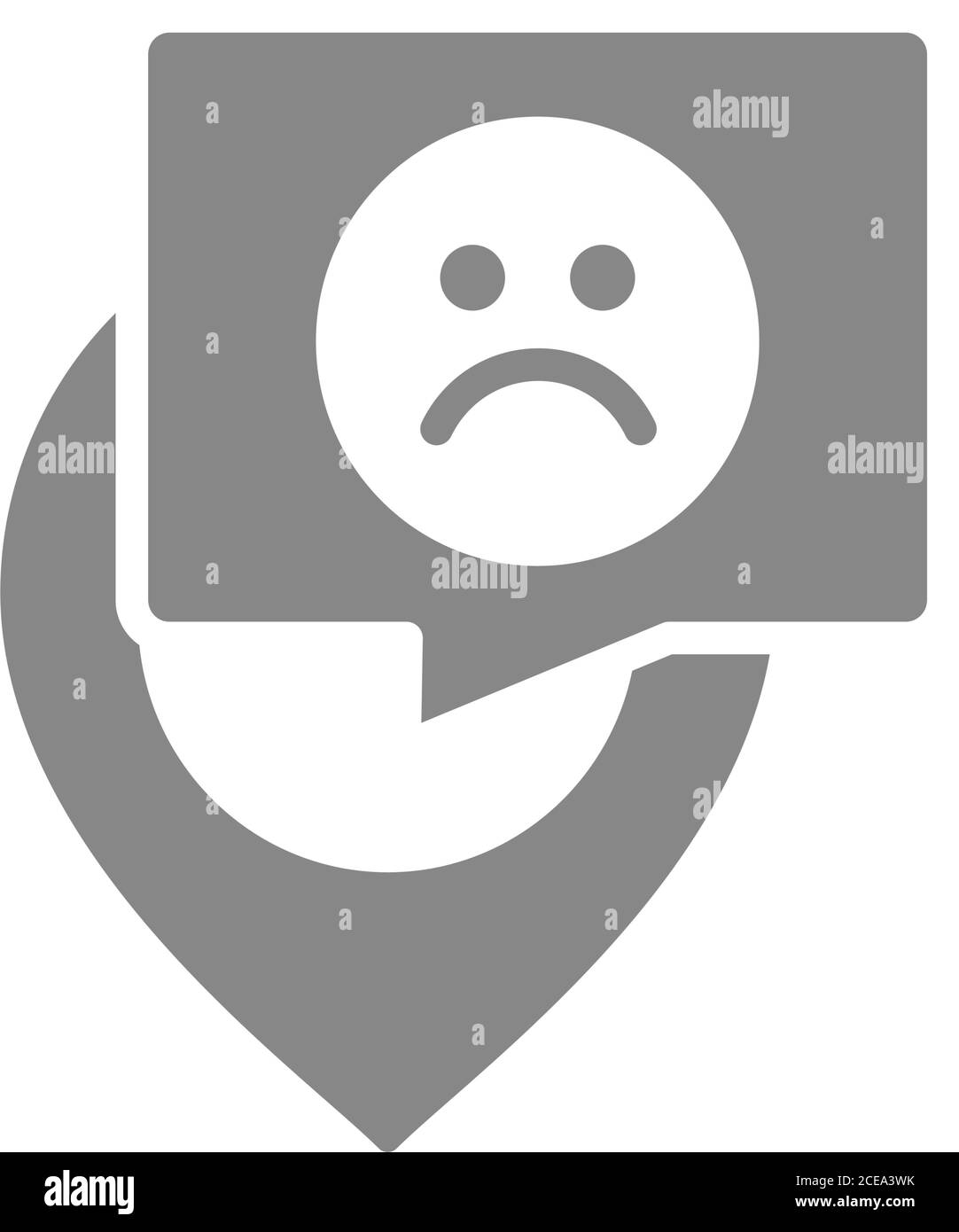 User Profile With Sad Face Grey Icon. Sad Rating, Dislike