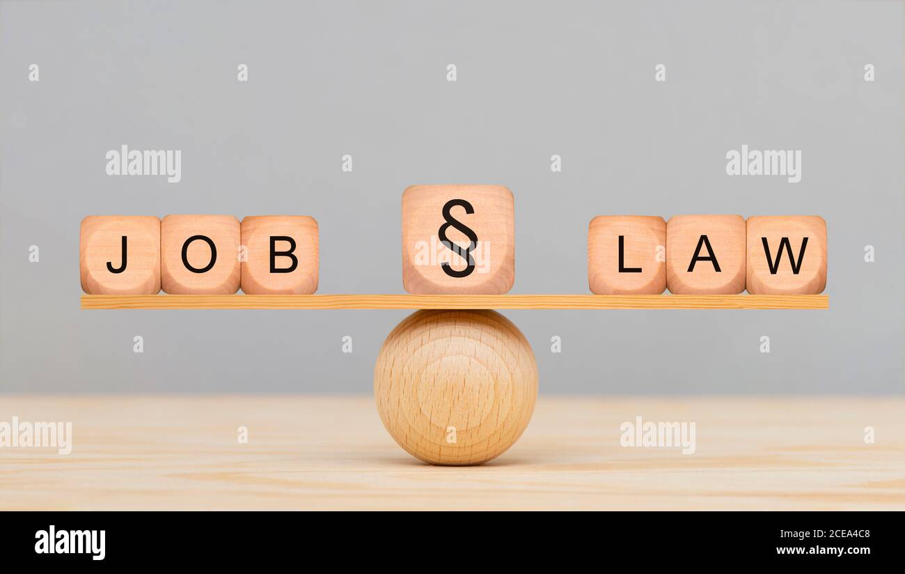 Job and law in balance Stock Photo