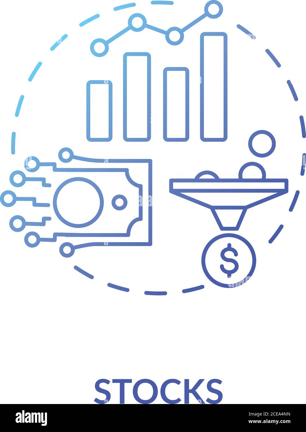 Stocks concept icon. Business investment idea thin line illustration