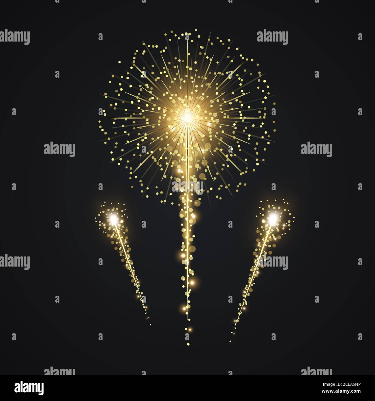 Vector gold Firework on night background Stock Vector Image & Art - Alamy