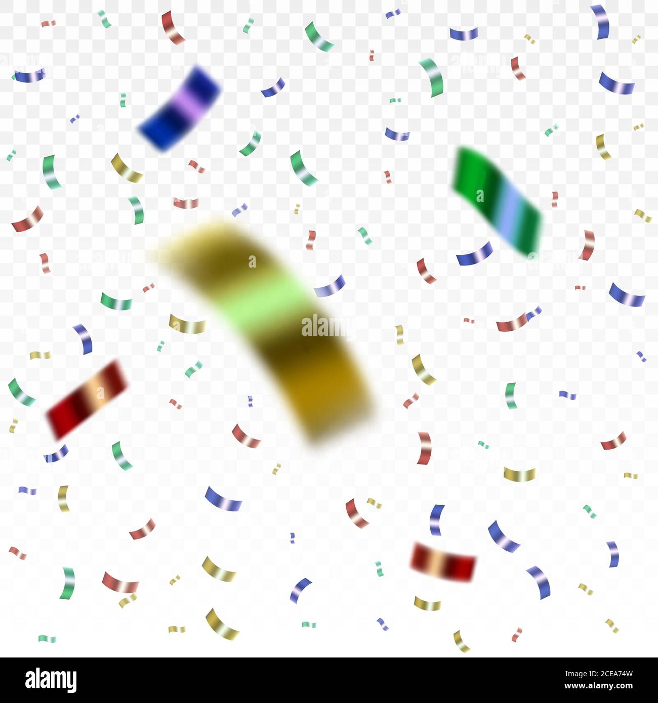 Falling colorful confetti isolated on a transparent background Stock ...