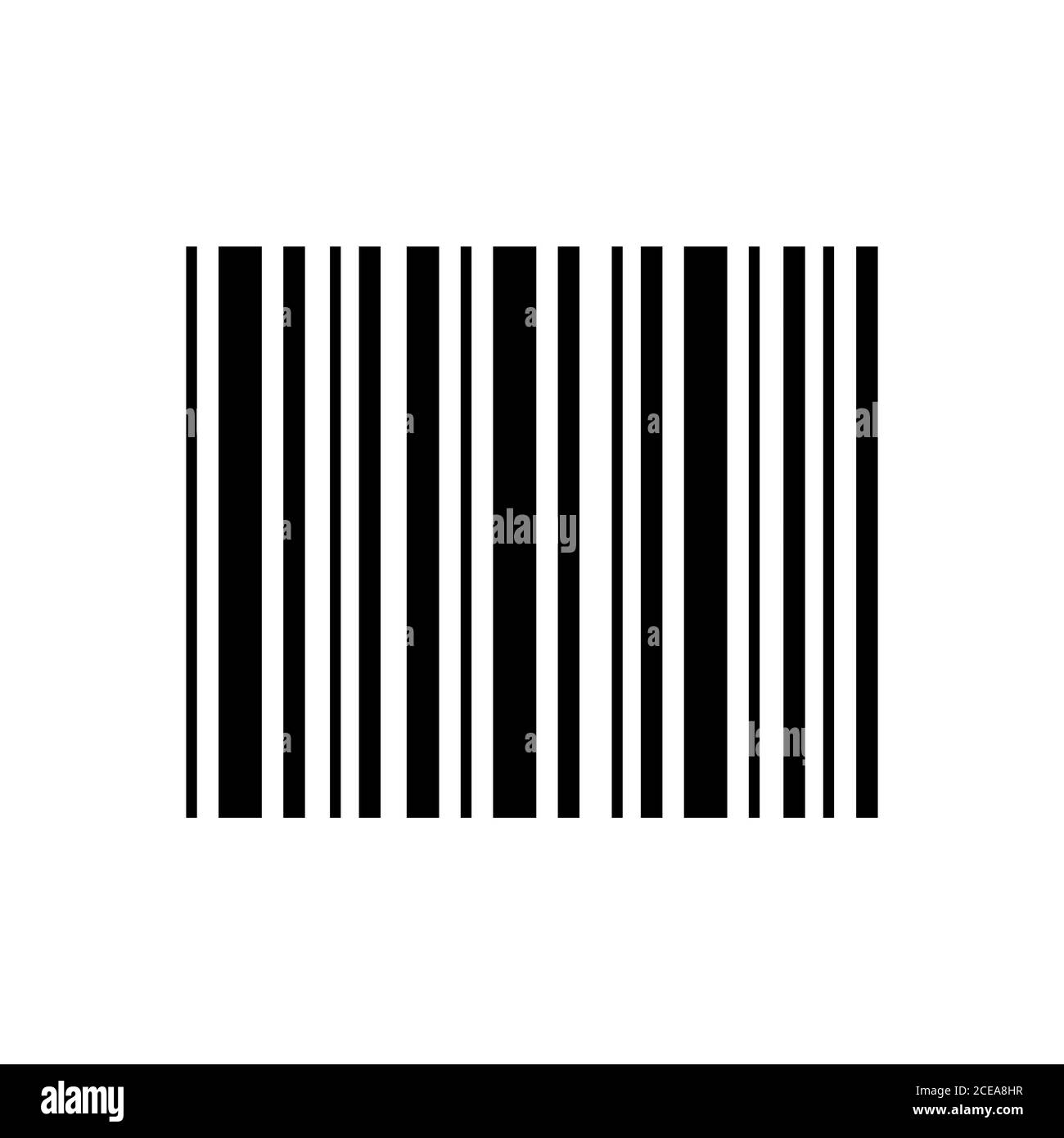 Bar code icon black and white. Product identification number technology symbol illustration