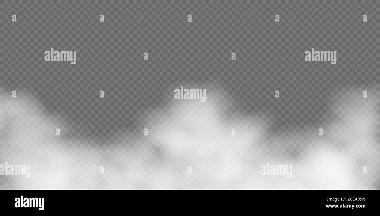 White fog or smoke on transparent background. Vector illustration Stock ...