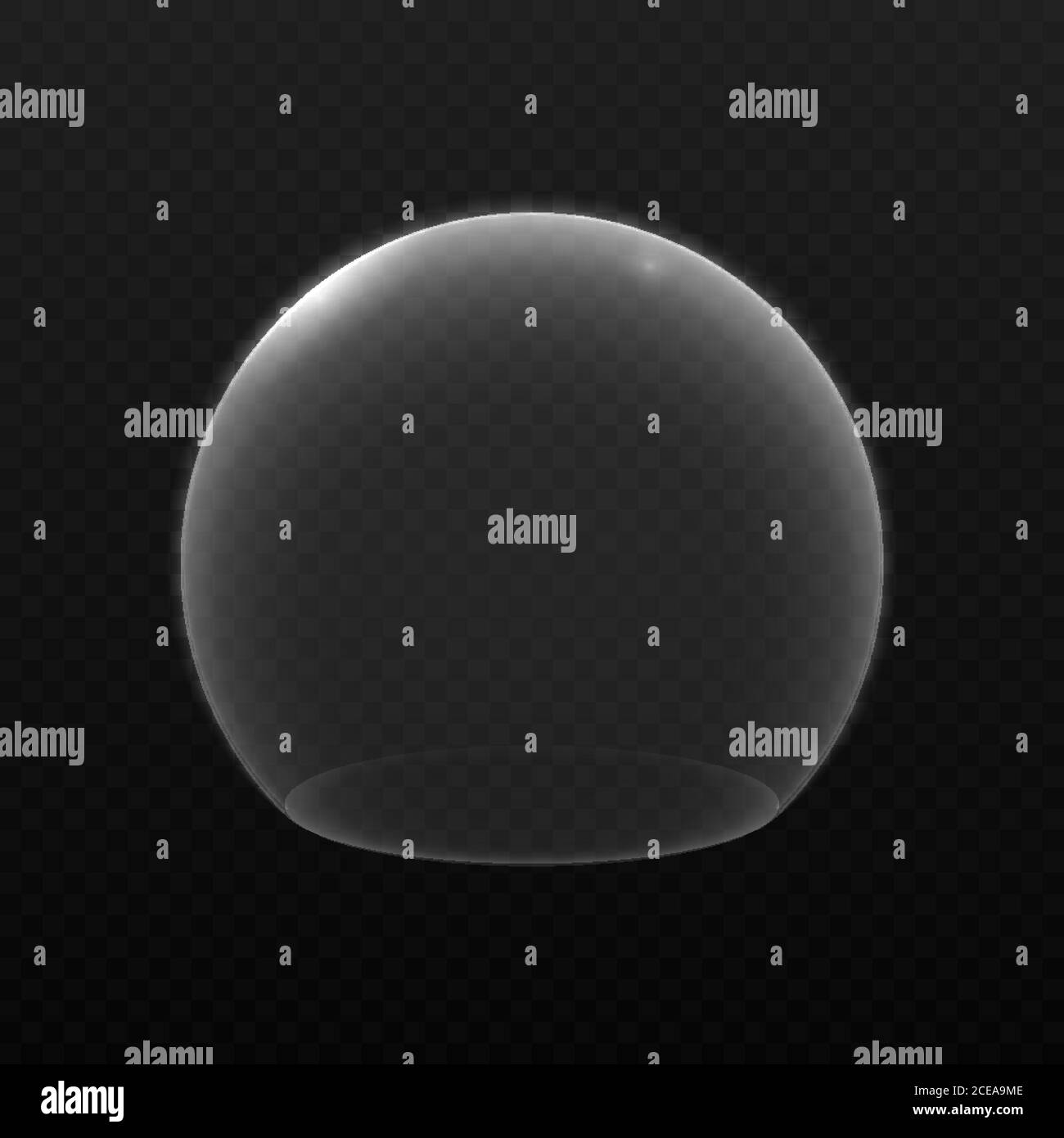 Energy force field, bubble shield on transparent background Stock