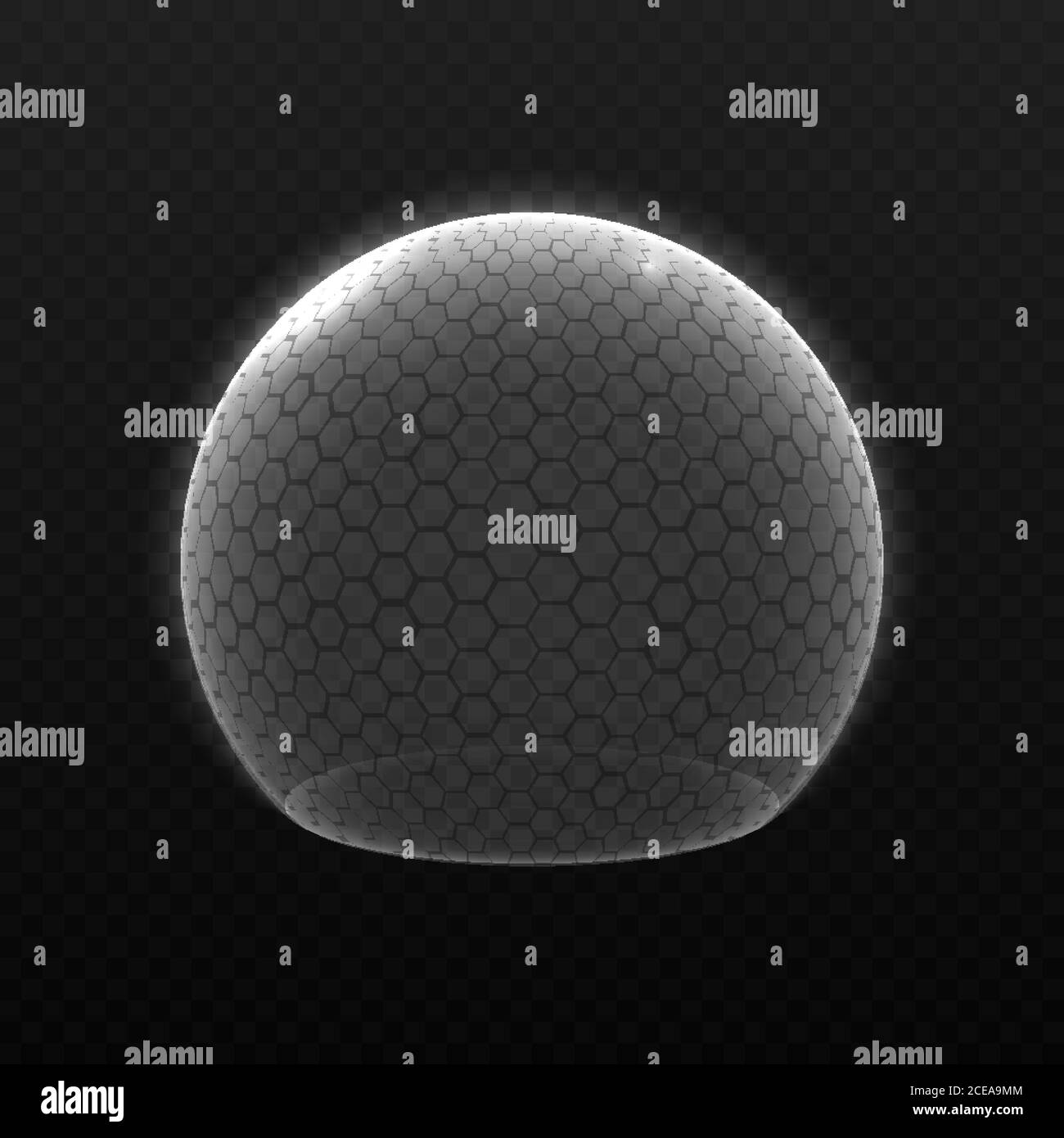 Energy force field, bubble shield on transparent background Stock