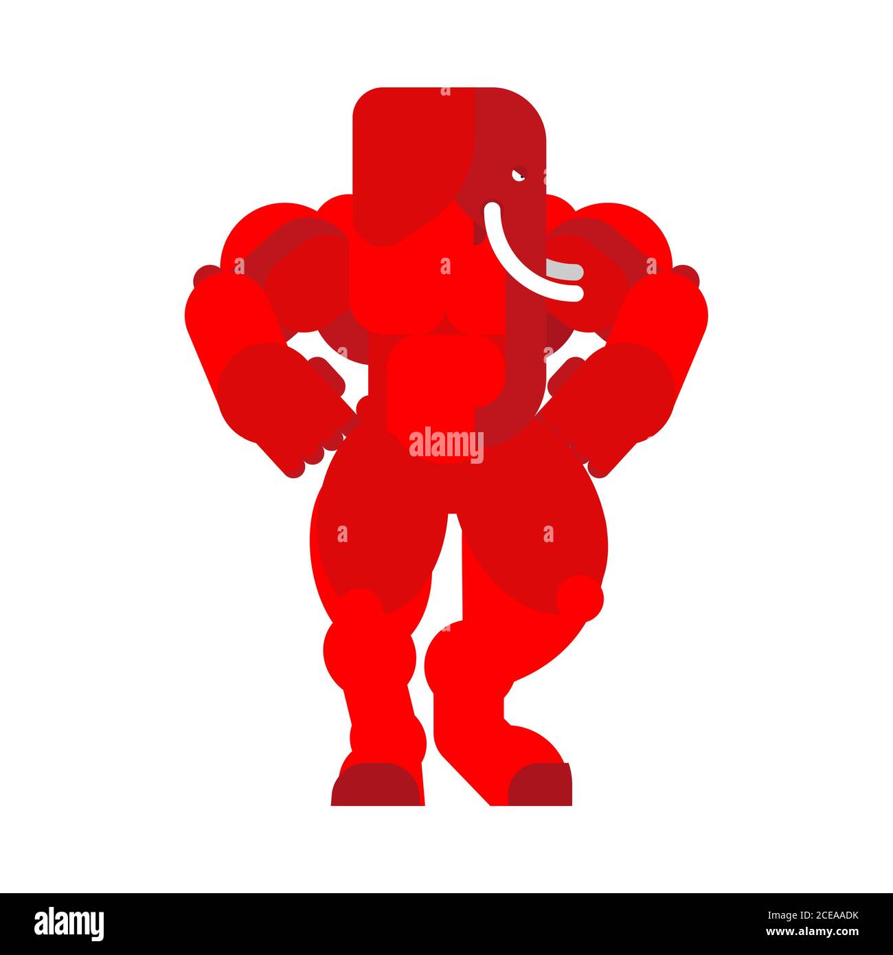 Red Strong Elephant Republican party USA. animal bodybuilder. hard beast Stock Vector