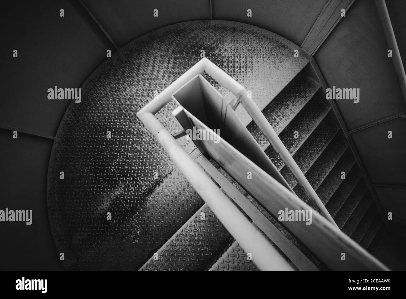 Metal spiral stairway inside jail in Oviedo, Spain Stock Photo - Alamy