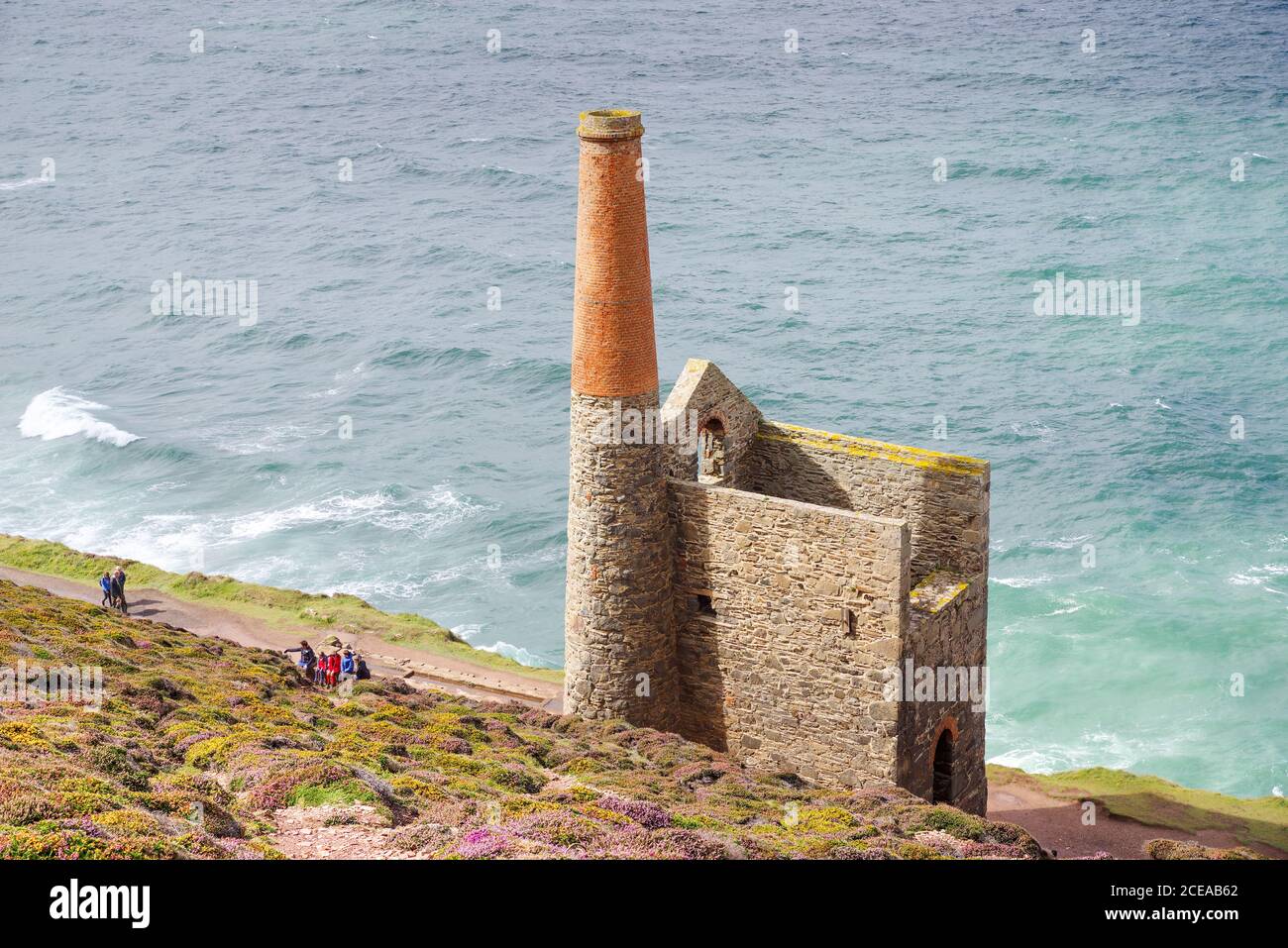 Ruins of the Towanroath Shaft Pumping Engine House on the site of the former Wheal Coates tin mine - Cornwall, UK Stock Photo