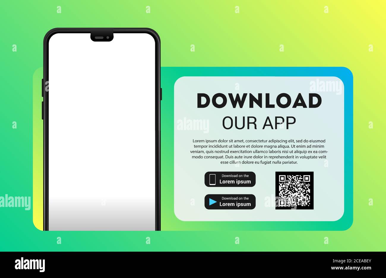 Download Page Of The Mobile App Empty Screen Smartphone For You App Download Buttons Vector Illustration Stock Vector Image Art Alamy
