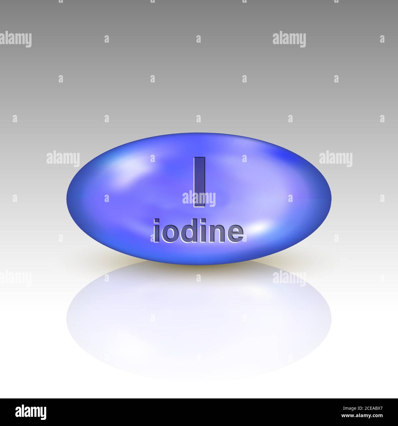 Iodine icon. mineral drop pill capsule. Vitamin complex design Stock Vector