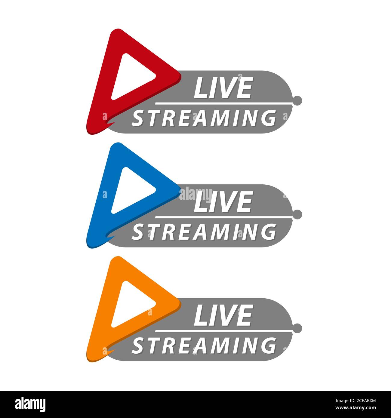 Live stream logo - vector design element with play button. Vector stock illustration Stock Vector