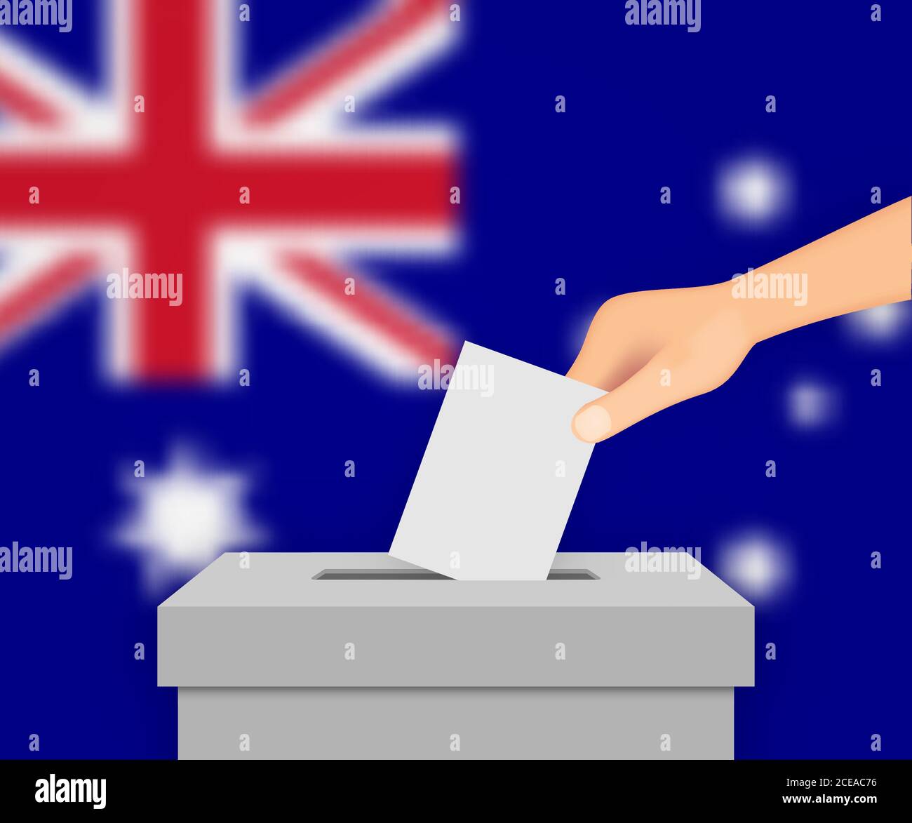 Australia vote election banner background. Ballot Box with blurred flag  Stock Vector Image & Art - Alamy