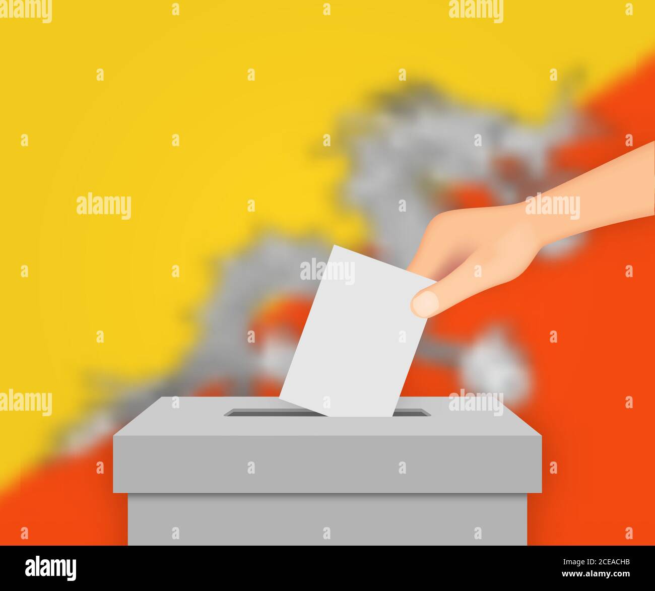 Bhutan vote election banner background. Ballot Box with blurred flag Stock  Vector Image & Art - Alamy