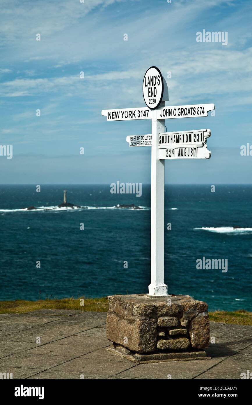 The Lands End signpost Stock Photo