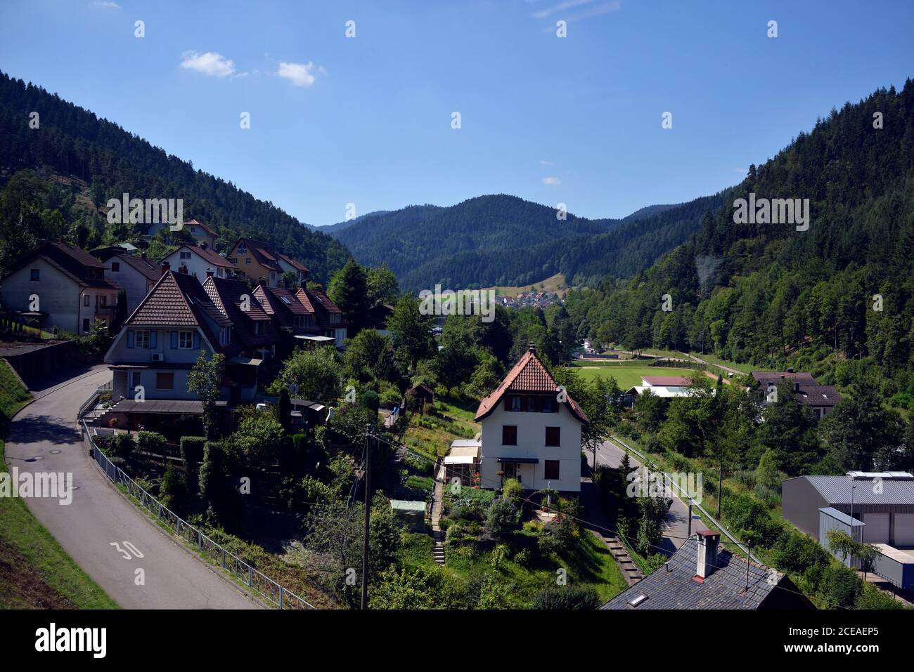 A view of the small town of Triberg in the Black Forest, Germany. Stock Photo