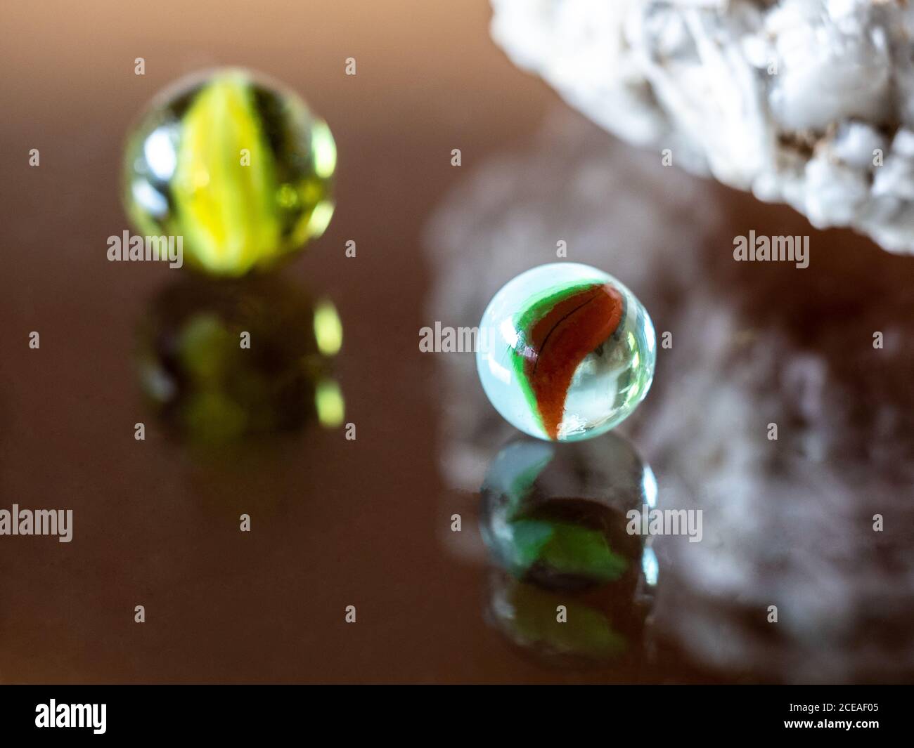 Purey Glass marbles. Child's play Stock Photo - Alamy