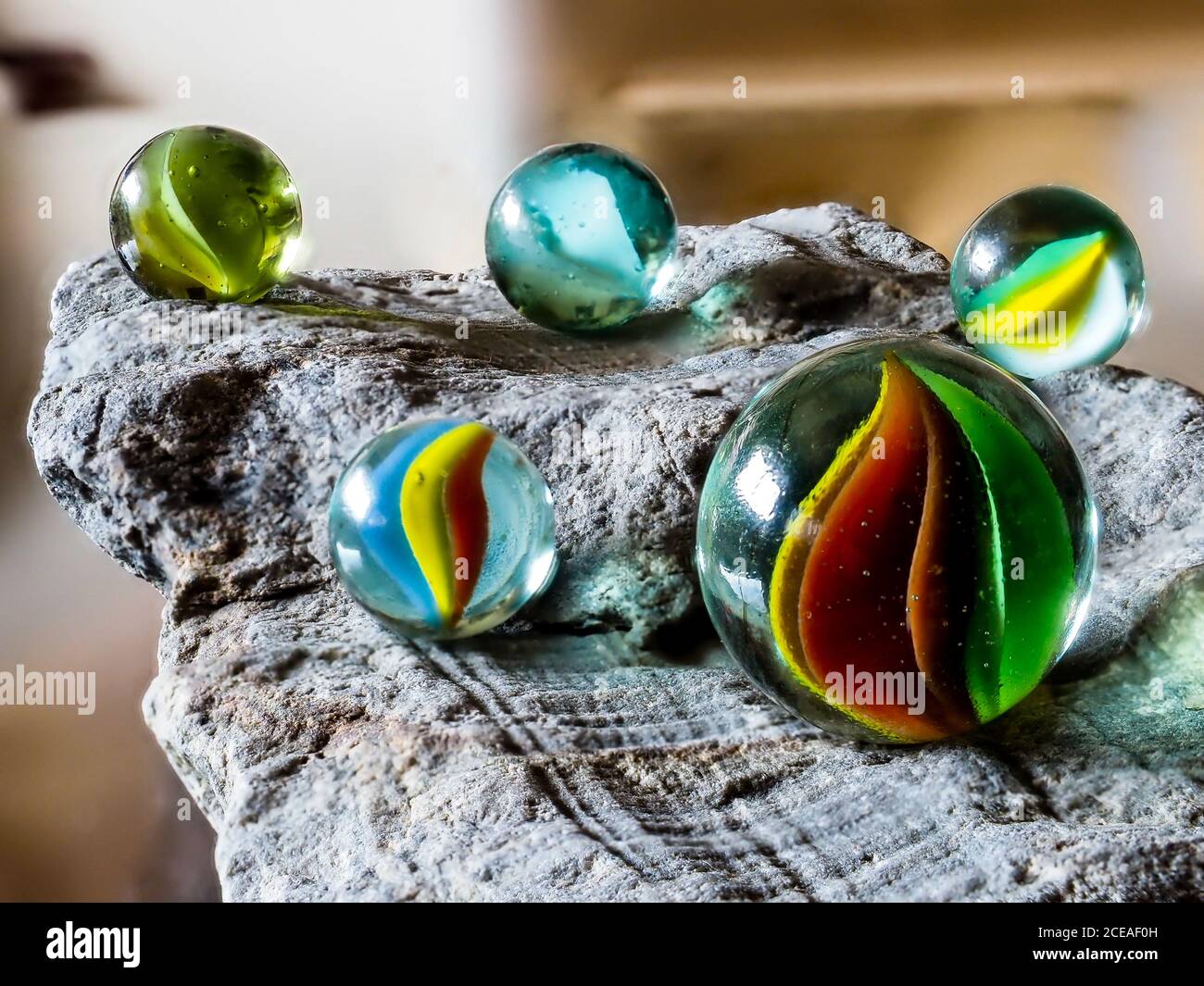 Purey Glass marbles. Child's play Stock Photo - Alamy
