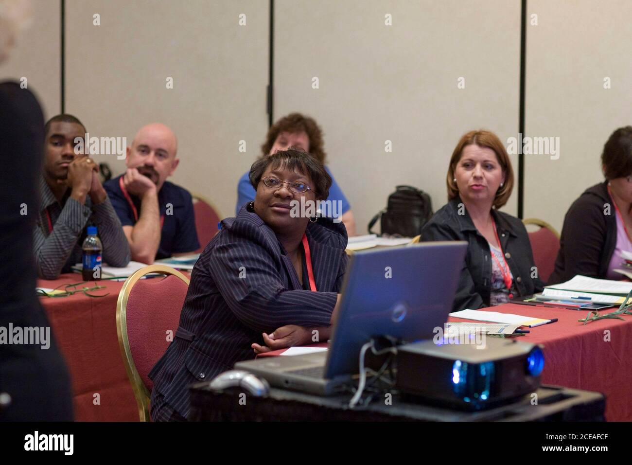 Austin, TX May 20, 2008: Attendees listen during an education session at a school administrators conference. ©Bob Daemmrich Stock Photo