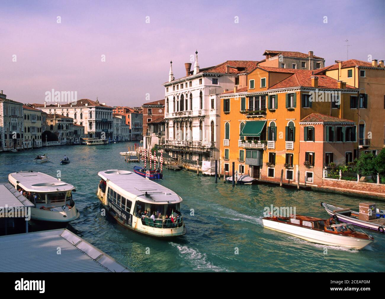 Venice and its vaporetti on the canals Stock Photo