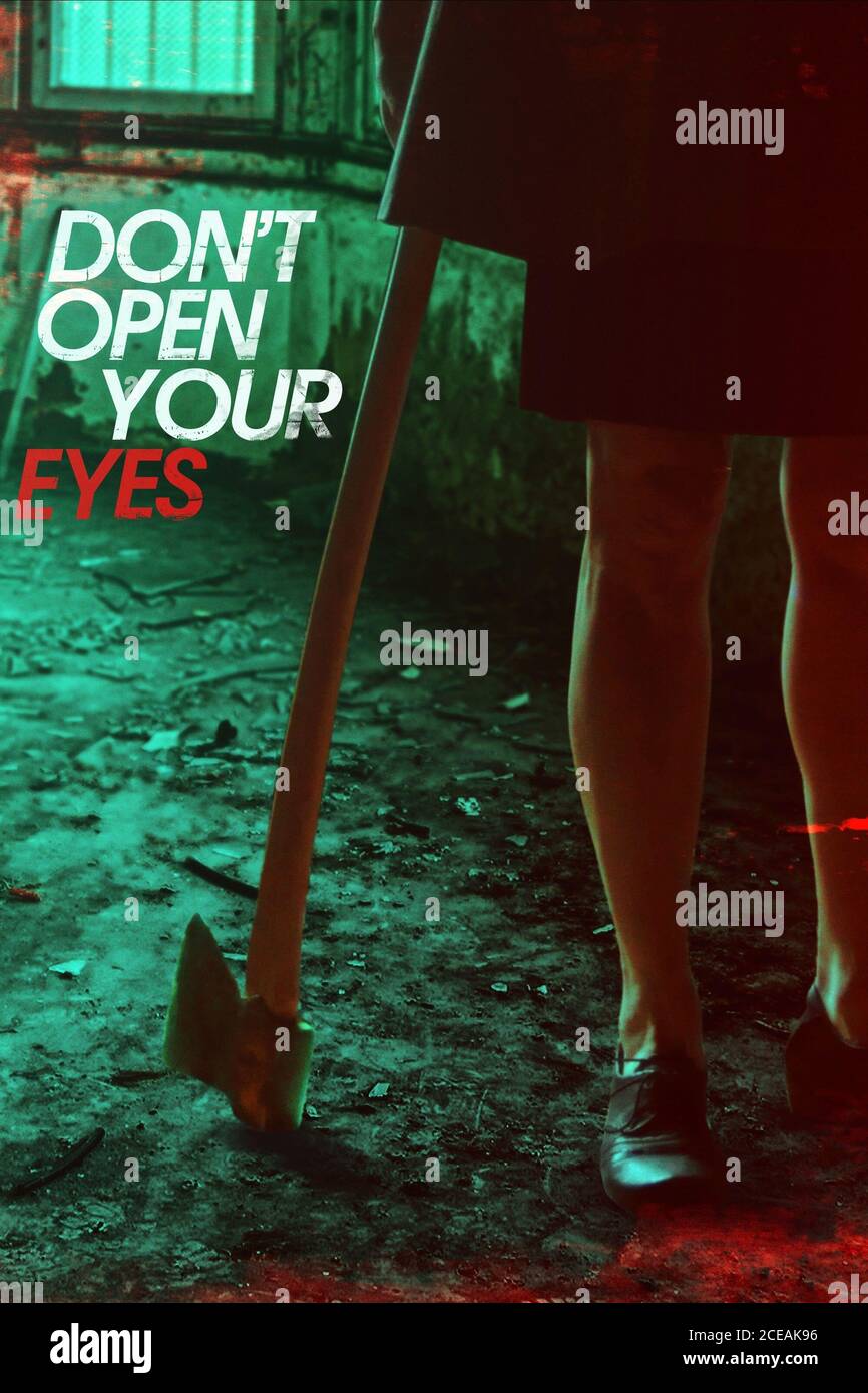Movie Poster Don T Open Your Eyes 18 Stock Photo Alamy
