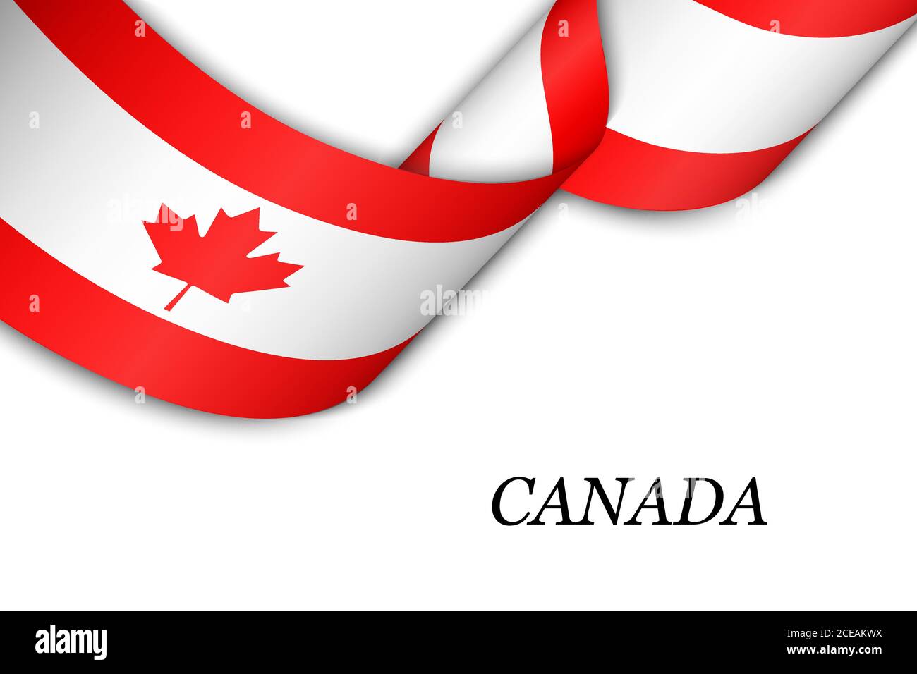 Waving ribbon or banner with flag of Canada Stock Vector