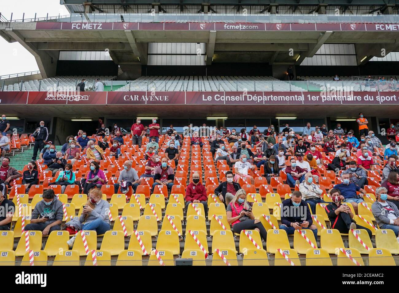 Metz France August 30 Fans Of Metz On The Stands During The Game With Corona Covid