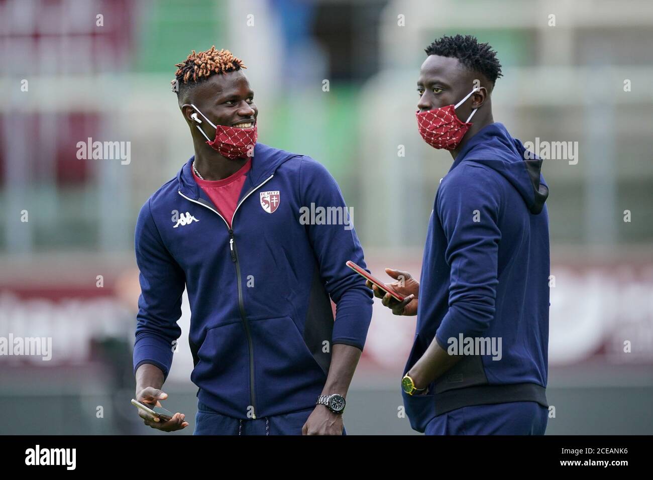 METZ, FRANCE - AUGUST 30: Papa Ndiaga Yade of Metz before the match between FC Metz and AS Monaco on August 30, 2020 in Metz, The Netherlands.  *** Local Caption *** Papa Ndiaga Yade Stock Photo