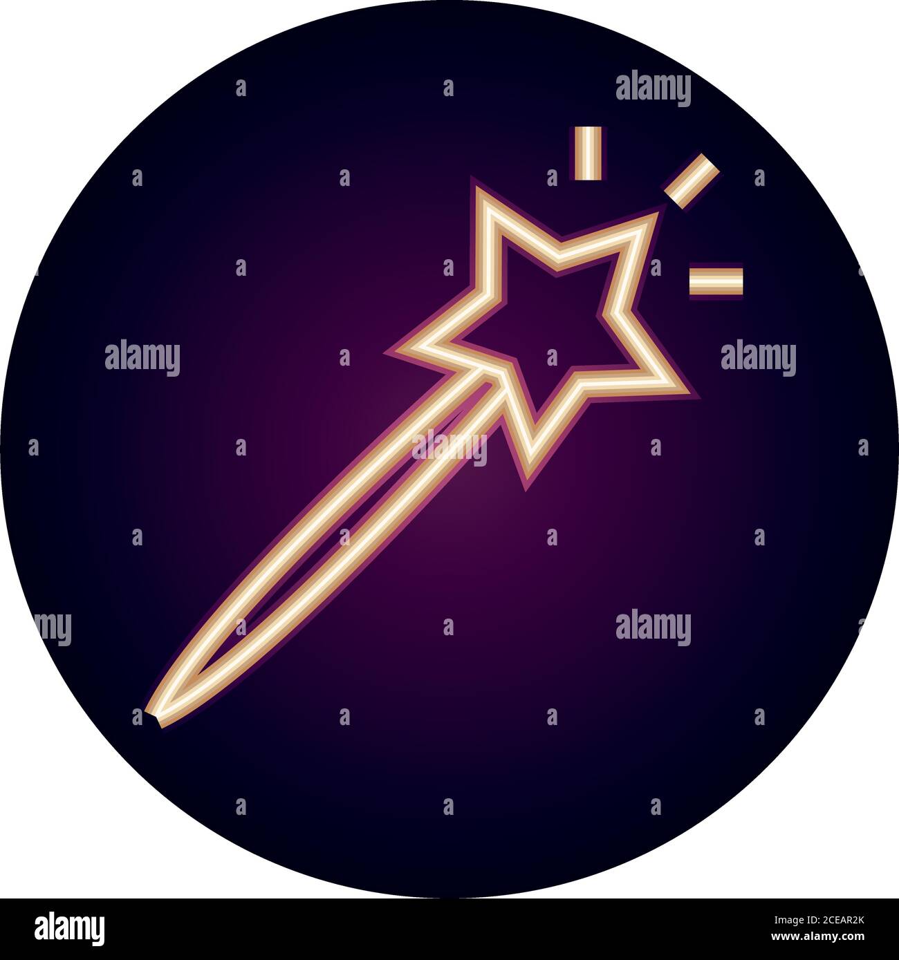 magic wand fantasy spell neon icon style vector illustration Stock ...
