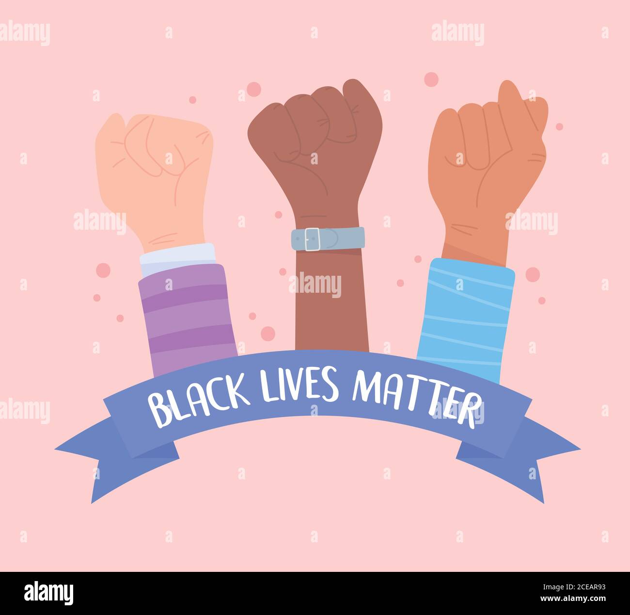 black lives matter banner for protest, raised hands fist solidarity ...