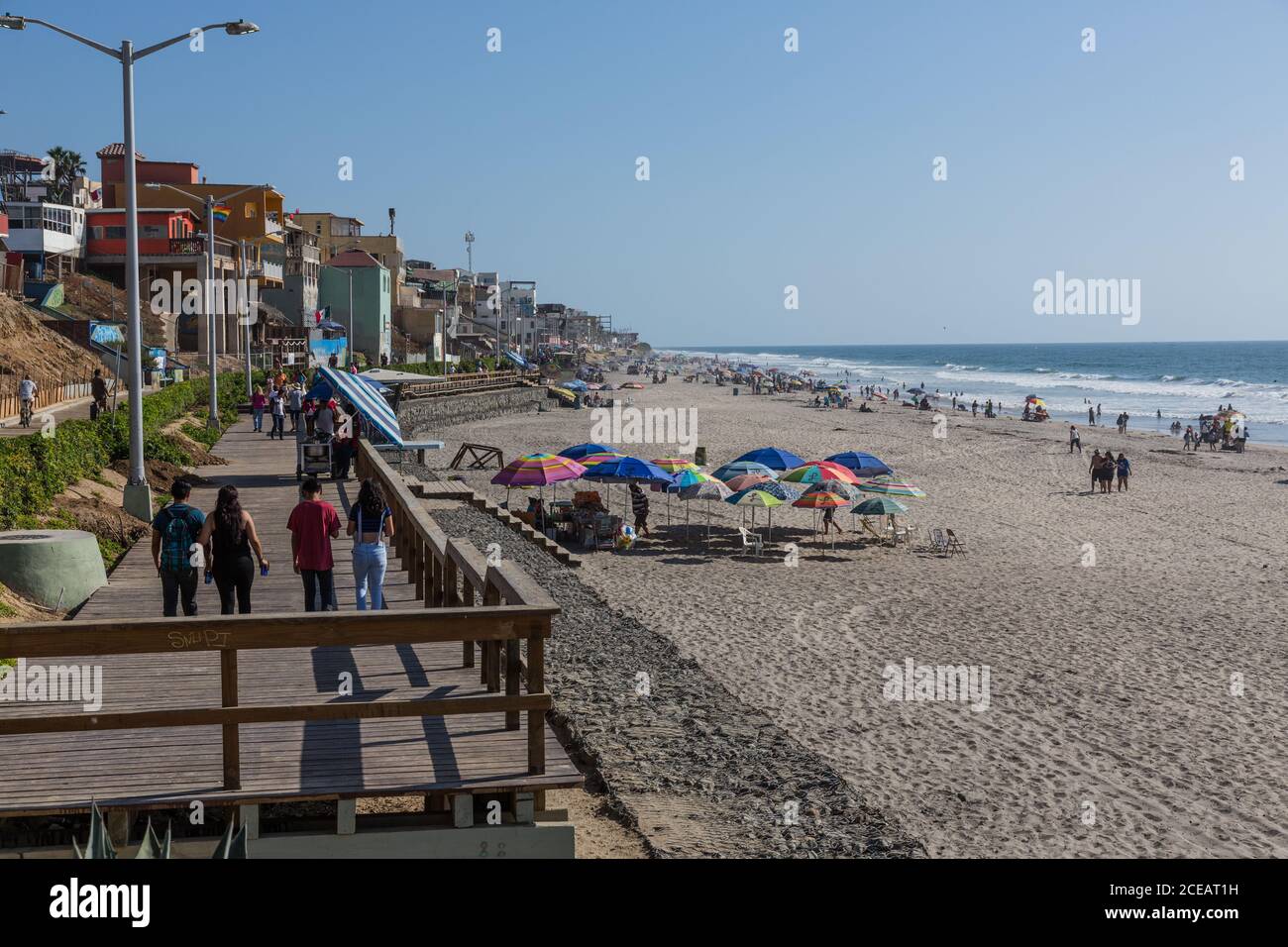 Tourists enjoying the beach at Tijuana, Mexico Stock Photo Alamy