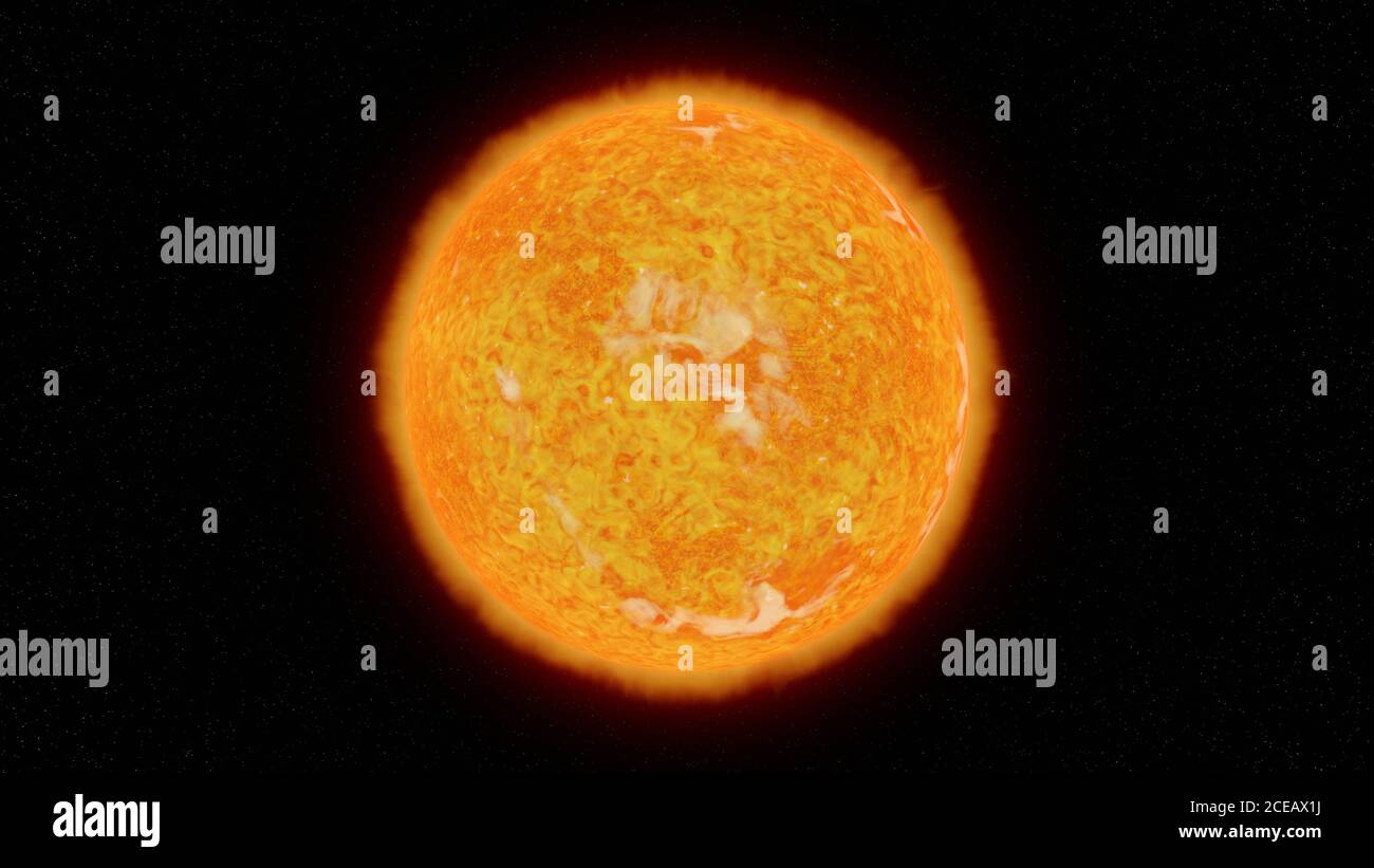 alien sun, orange dwarf star Stock Photo