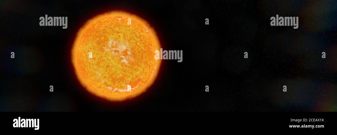 alien sun, orange dwarf star Stock Photo