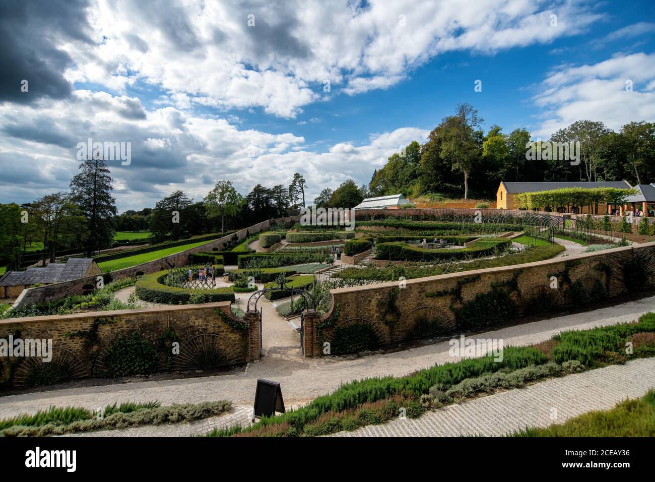 Parabola Walled Garden in the restored 'The Newt in Somerset' garden and hotel, Bruton, England, UK. Stock Photo