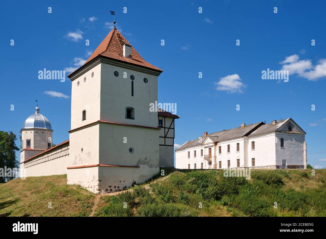 Old castle in Liubcha village, Grodno region, Belarus. Stock Photo