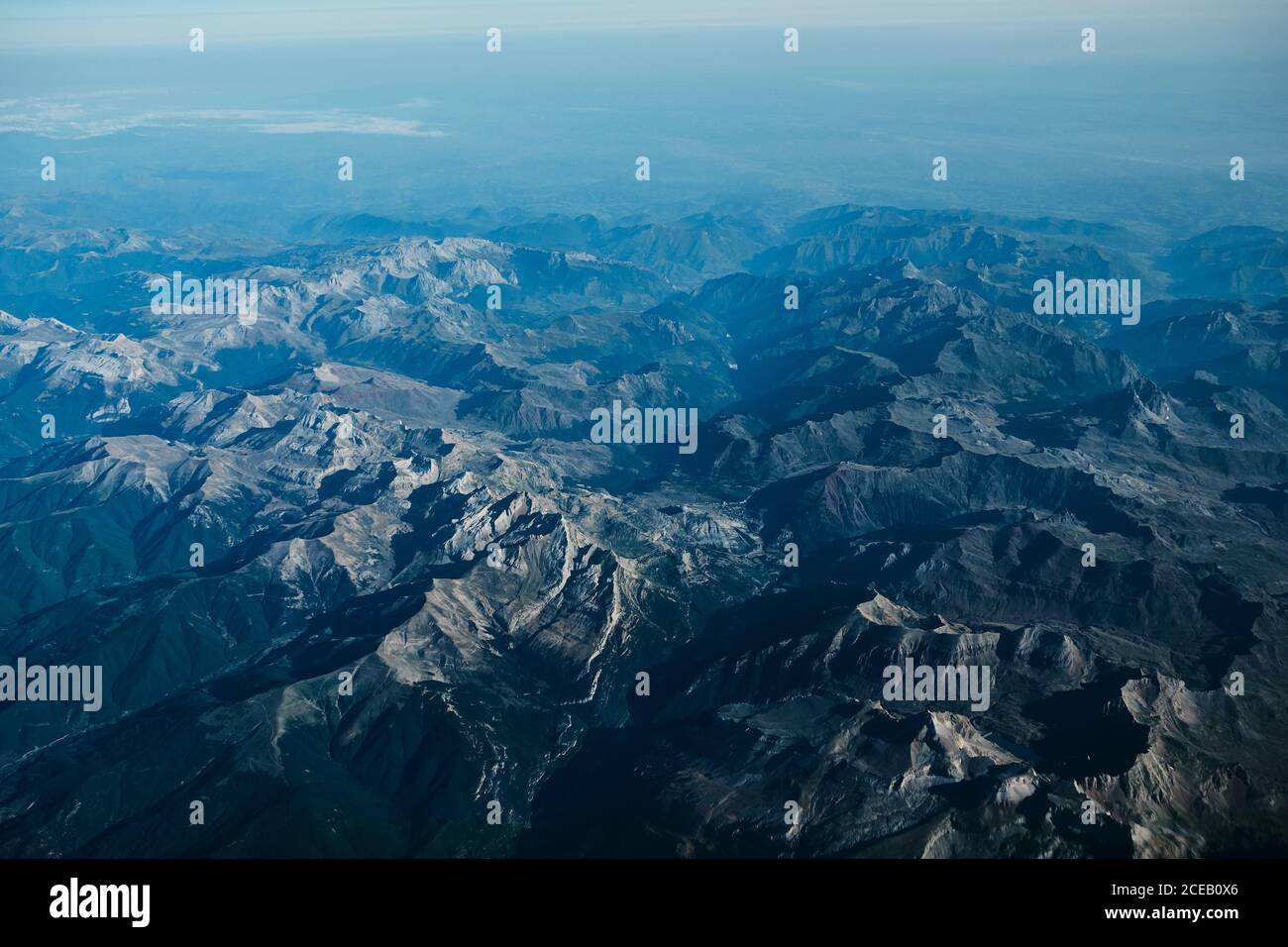 Aerial view many high mountains hi-res stock photography and images - Alamy