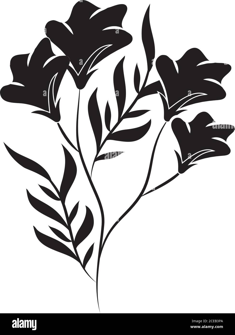 Download Minimalist Tattoo Flower Silhouette Art Herb Drawing Vector Illustration Stock Vector Image Art Alamy