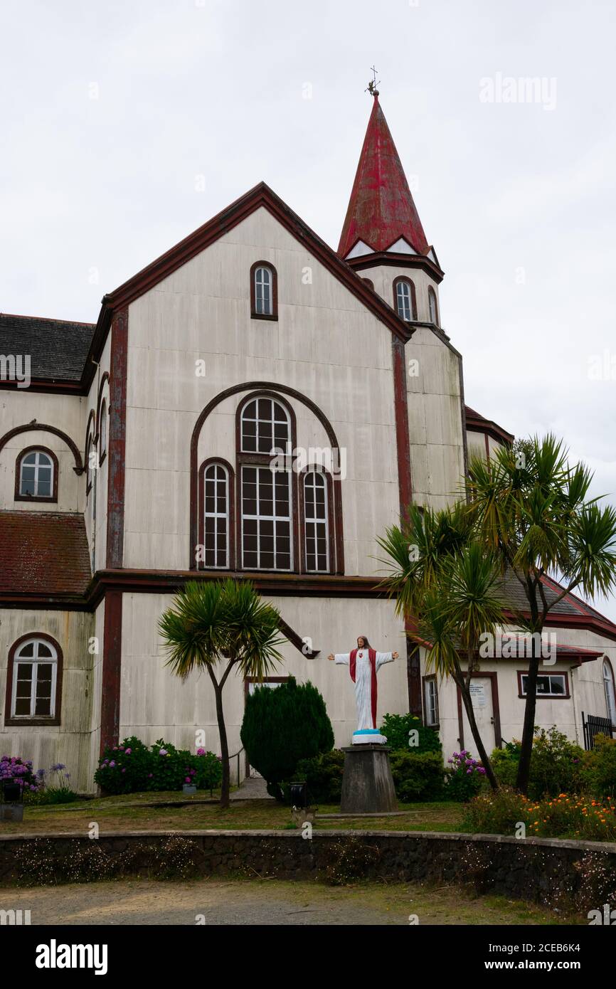Puerto Varas, Chile. February 13, 2020. Sacred Heart Church (Iglesia del Sagrado Corazon de Jesus) Stock Photo