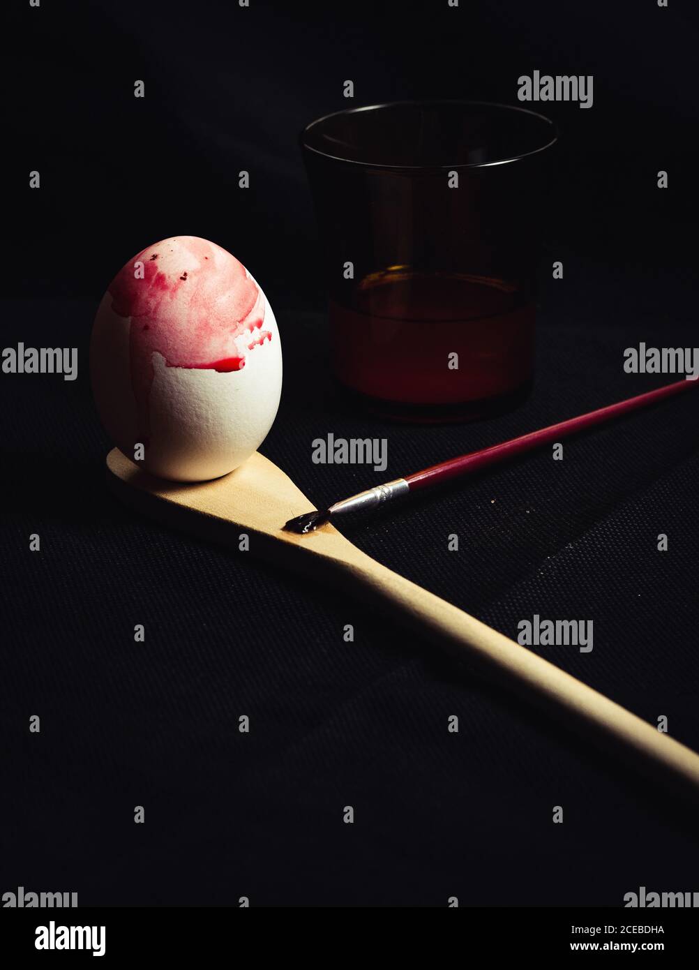 Set of poorly colored eggs Stock Photo