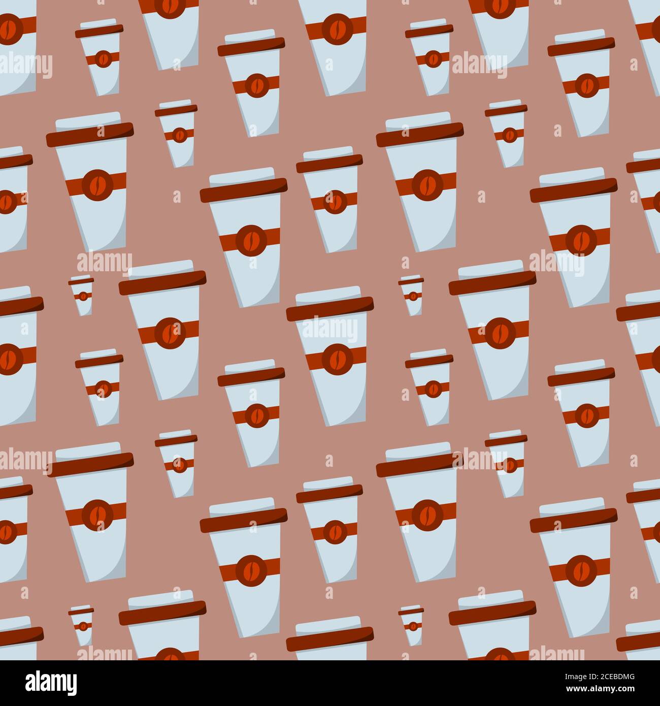 paper coffee cup seamless pattern vector illustration background Stock Vector