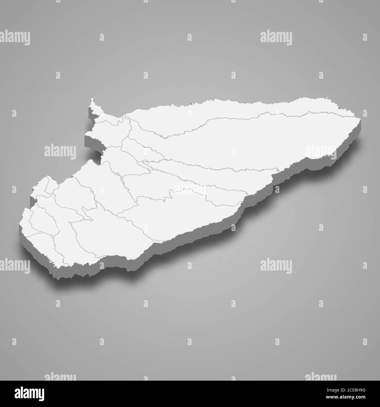 3d map of Casanare is a department of Colombia Stock Vector
