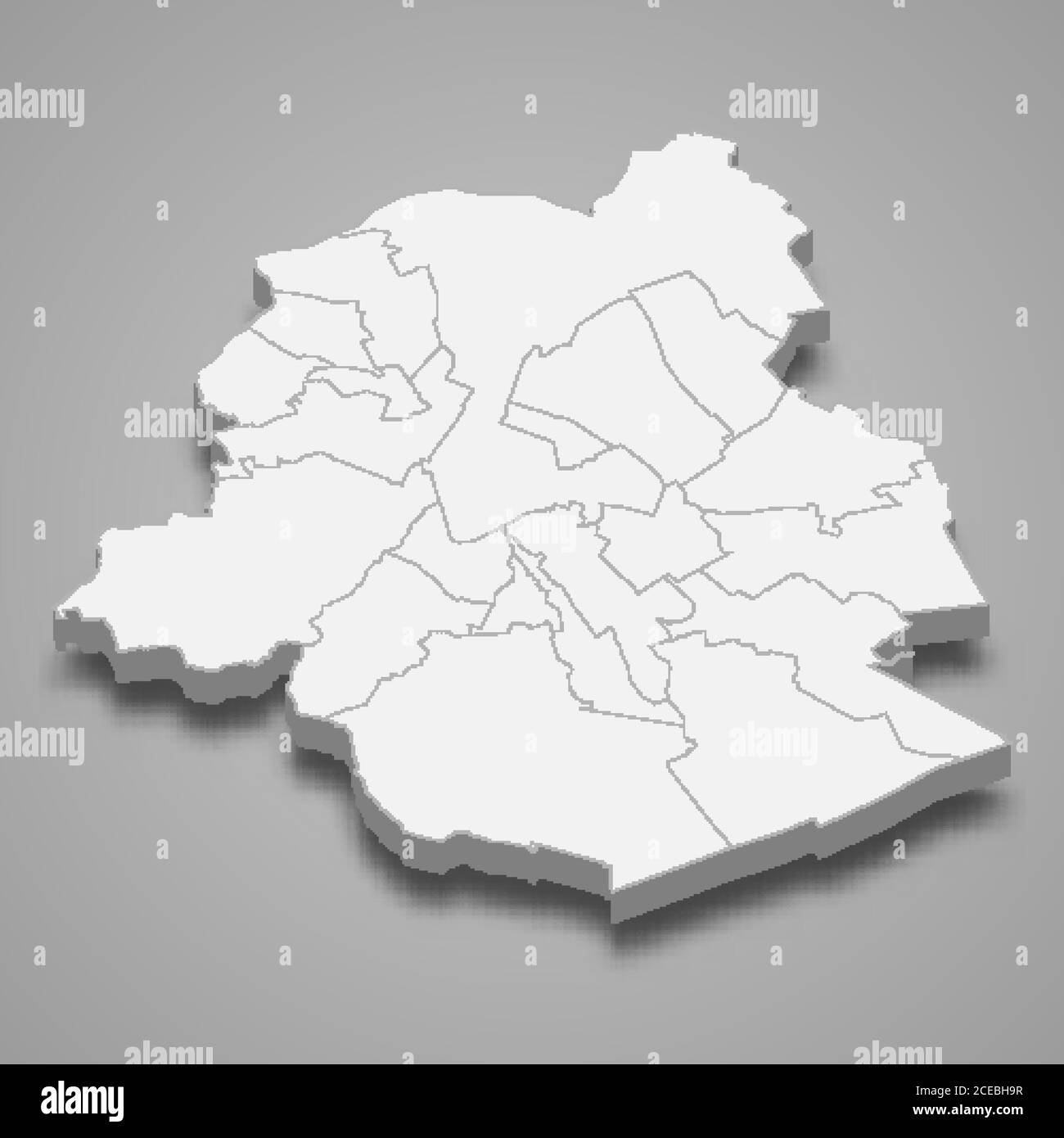 3d map of Brussels is a province of Belgium Stock Vector