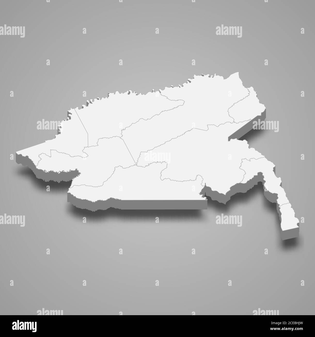 3d map of Guainia is a department of Colombia Stock Vector