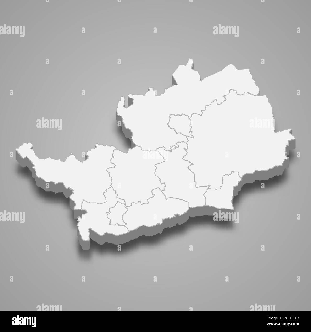 3d map of Hertfordshire is a ceremonial county of England Stock Vector
