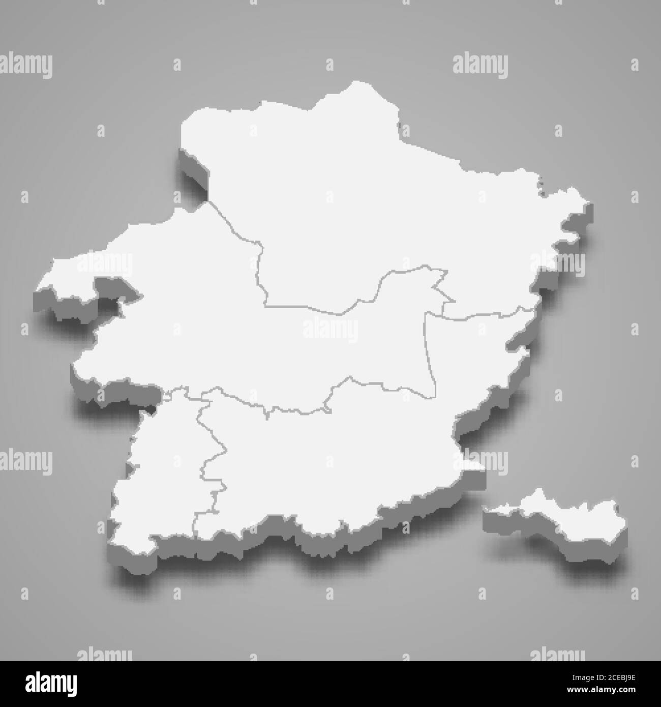 3d map of Limburg is a province of Belgium Stock Vector