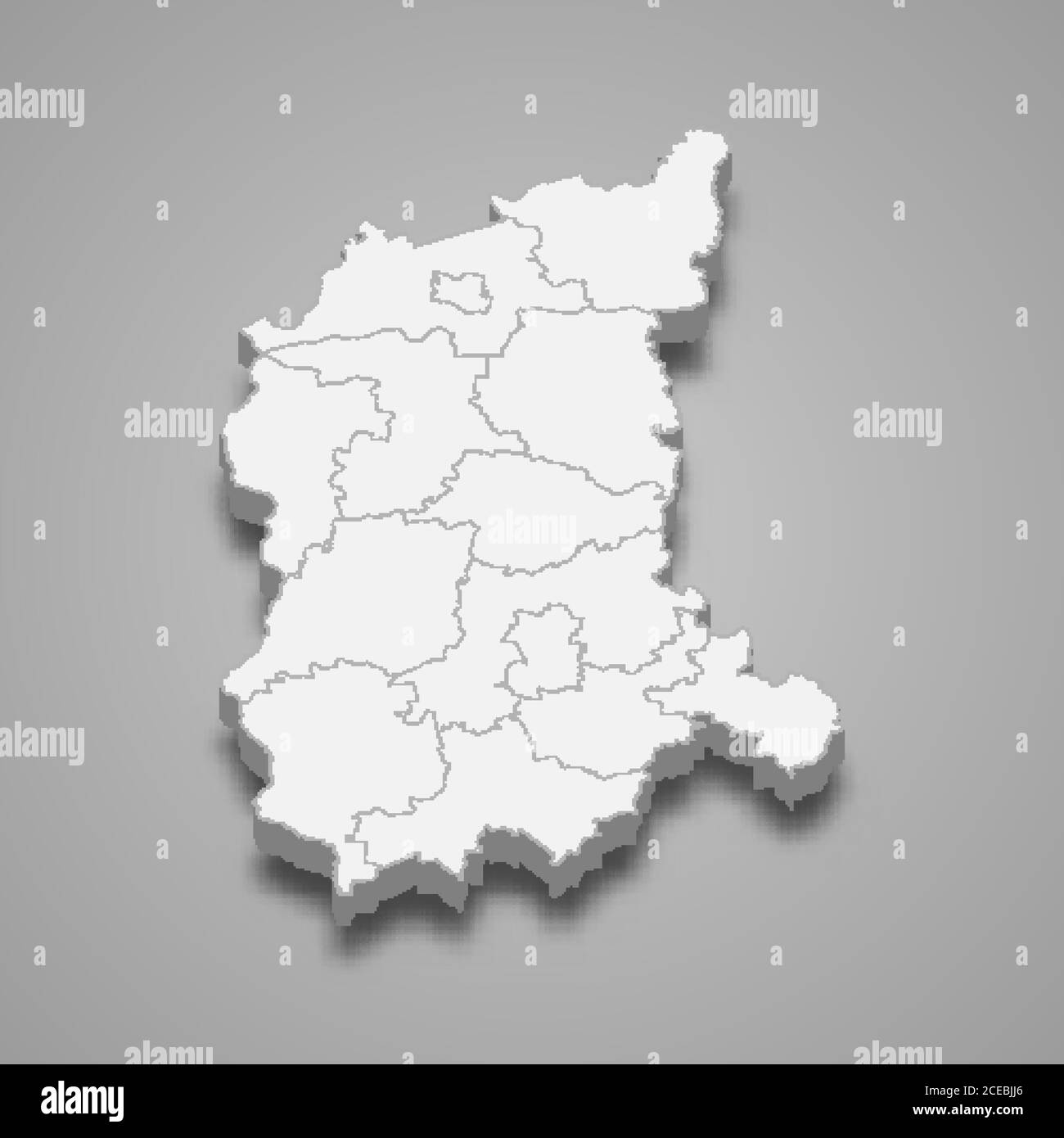 3d map of Lubusz voivodeship is a province of Poland, Stock Vector